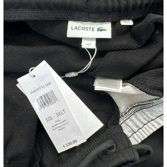 LACOSTE Size 3XLT Tall Graphic Logo Gray & Black Sweatpants NWT $130 - Picture 10 of 15